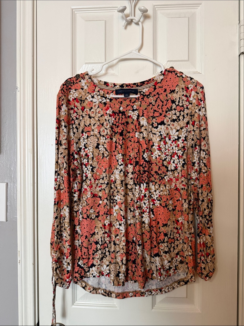 Tommy Hilfiger Coral Multi Floral Long-Sleeve Blouse